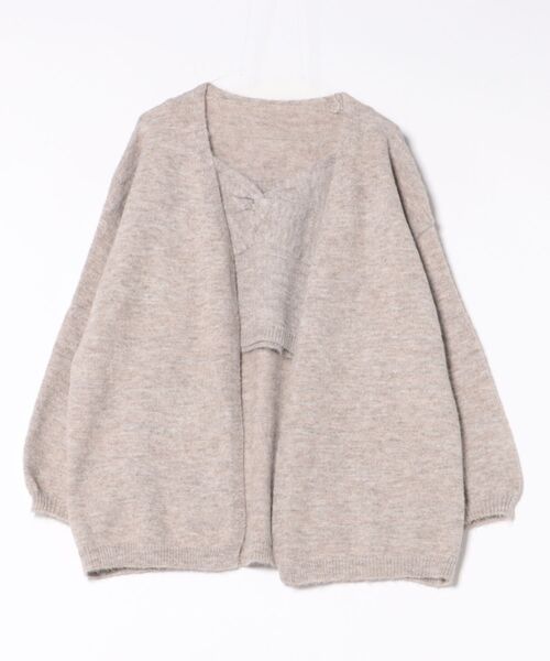 STAY MOTION（ステイモーション）の「【WEB限定】ロングニットカーディガン+ニットキャミセット［韓国ファッション カジュアル］≪AW新作≫（カーディガン/ボレロ・レディース・ベージュ/グレー・F）」の10枚目の写真