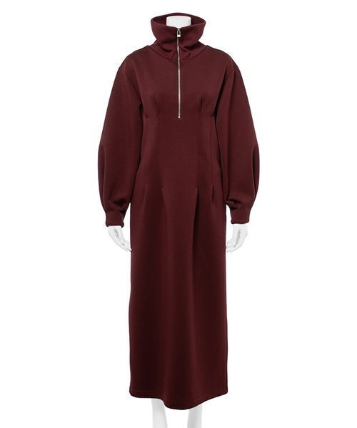 emmi（エミ）の「【ONLINE限定】ハーフジップダンボールワンピース（ワンピース・レディース・グレー/ブラック/バーガンディー・0/1）」の15枚目の写真