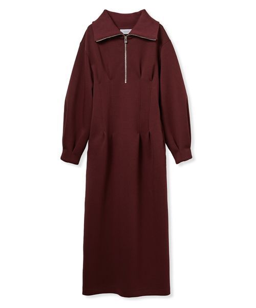 emmi（エミ）の「【ONLINE限定】ハーフジップダンボールワンピース（ワンピース・レディース・グレー/ブラック/バーガンディー・0/1）」の16枚目の写真