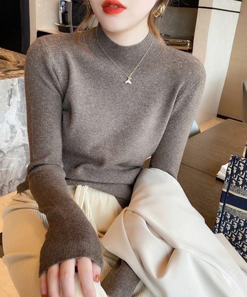 Flugge(フラッジー)の「ハイネックセーター(ニット/セーター・レディース・ブラウン/アイボリー/ブラック・LARGE/MEDIUM)」の3枚目の写真