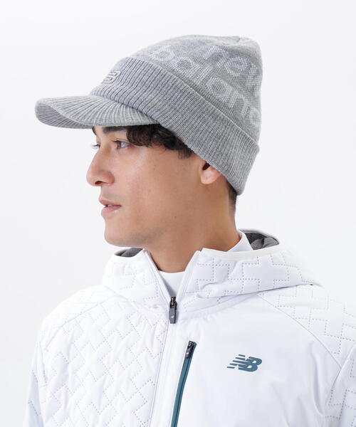 New Balance Golf(ニューバランスゴルフ)の「【new balance golf】BRIM BEANIE(ニットキャップ/ビーニー・レディース・ブラック/グレー/ホワイト・FREE)」の3枚目の写真