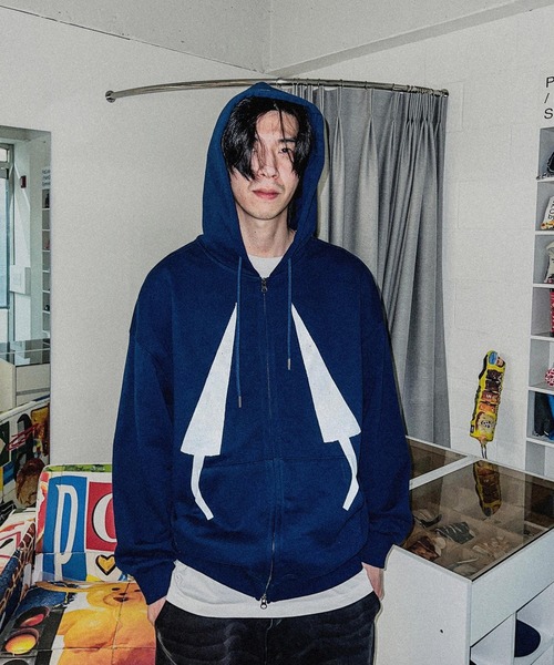 ALAND（エーランド）の「【UNISEX】POT／cursorフードジップアップ（パーカー・レディース・ネイビー・SMALL/MEDIUM）」の6枚目の写真