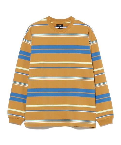 BEAMS(ビームス)の「【ワイドフィット】マルチボーダー クルーネック スウェット(Tシャツ/カットソー・メンズ・ブラック/ブラウン系その他4/ライトグレー・M/XL/L/S)」の3枚目の写真