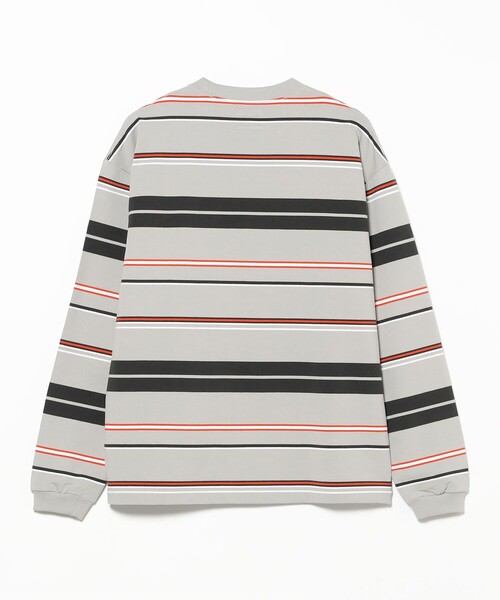 BEAMS(ビームス)の「【ワイドフィット】マルチボーダー クルーネック スウェット(Tシャツ/カットソー・メンズ・ブラック/ブラウン系その他4/ライトグレー・M/XL/L/S)」の7枚目の写真