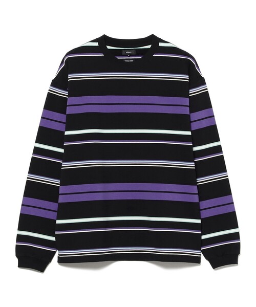 BEAMS(ビームス)の「【ワイドフィット】マルチボーダー クルーネック スウェット(Tシャツ/カットソー・メンズ・ブラック/ブラウン系その他4/ライトグレー・M/XL/L/S)」の9枚目の写真