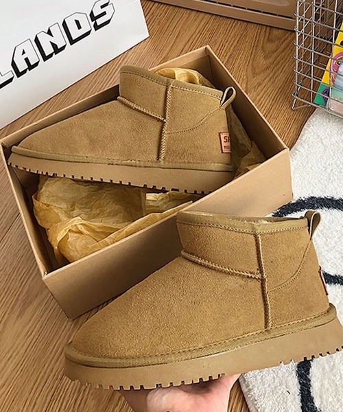 shoes365（シューズスリーシックスファイヴ）の「ショート厚底ムートンブーツ (AW)（ブーツ・レディース・ブラック/ベージュ/キャメル・25.0cm/24.5cm/24.0cm/23.5cm/23.0cm）」の7枚目の写真