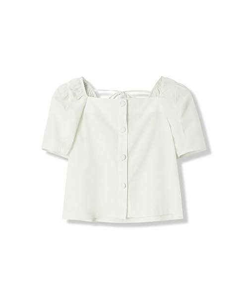 Vivacious(ビバシャス)の「Pellier Square Neck Puff Sleeve Blouse - 4COL(シャツ/ブラウス・レディース・ブラック/アイボリー/スカイブルー/パープル・MEDIUM/SMALL)」の2枚目の写真
