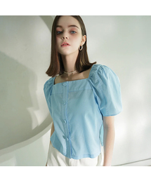 Pellier Square Neck Puff Sleeve Blouse - 4COL