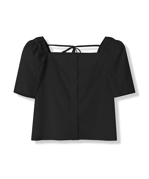 Vivacious(ビバシャス)の「Pellier Square Neck Puff Sleeve Blouse - 4COL(シャツ/ブラウス・レディース・ブラック/アイボリー/スカイブルー/パープル・MEDIUM/SMALL)」の5枚目の写真