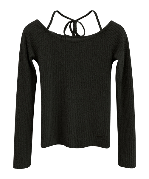 Vivacious(ビバシャス)の「Kiss Contour Line Knit_4Colors(ニット/セーター・レディース・チャコール/ブラック/アイボリー/ブラウン・SMALL/MEDIUM)」の11枚目の写真