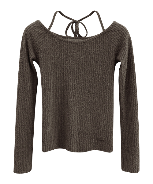 Vivacious(ビバシャス)の「Kiss Contour Line Knit_4Colors(ニット/セーター・レディース・チャコール/ブラック/アイボリー/ブラウン・SMALL/MEDIUM)」の12枚目の写真