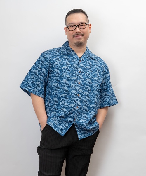 garsonwave(ギャルソンウェーブ)の「ぎゃるそんうぇいぶ 日本製 和柄 開襟 半袖 シャツ(GW)(シャツ/ブラウス・メンズ・P/R/K/M/N/S/T/O/Q・L)」の6枚目の写真