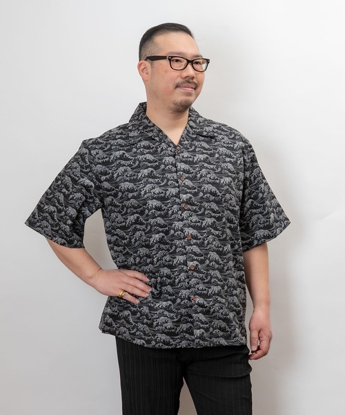 garsonwave(ギャルソンウェーブ)の「ぎゃるそんうぇいぶ 日本製 和柄 開襟 半袖 シャツ(GW)(シャツ/ブラウス・メンズ・P/R/K/M/N/S/T/O/Q・L)」の7枚目の写真