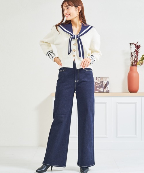 MISCH MASCH(ミッシュマッシュ)の「ZOZO限定 セーラーカラーセットリボンボタンカーディガン(カーディガン/ボレロ・レディース・ネイビー/ホワイト・フリ-)」の19枚目の写真