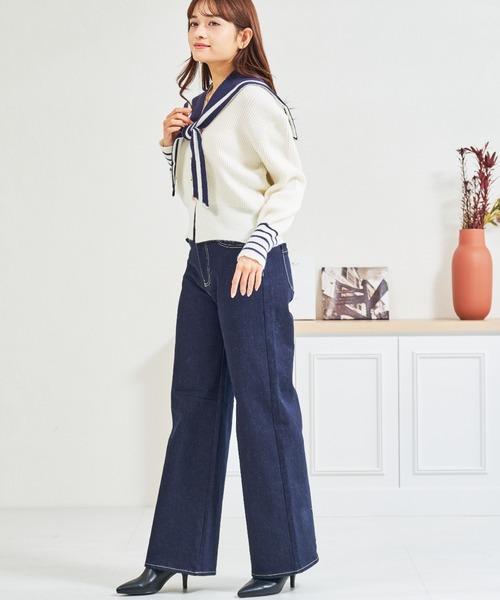 MISCH MASCH(ミッシュマッシュ)の「ZOZO限定 セーラーカラーセットリボンボタンカーディガン(カーディガン/ボレロ・レディース・ネイビー/ホワイト・フリ-)」の21枚目の写真