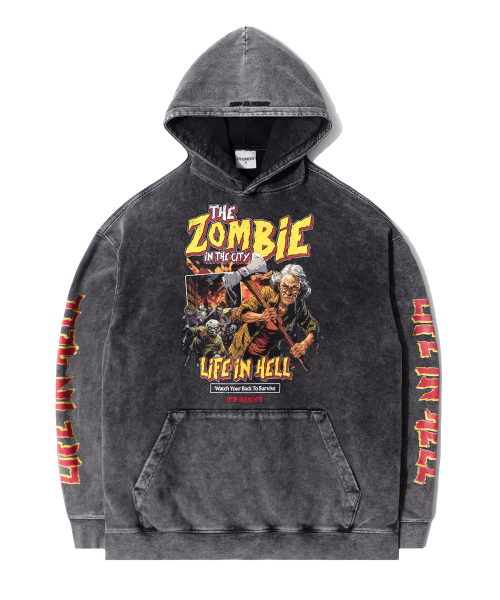 QT8 GARMENTS(キューティーエイトガーメント)の「TL The Zombie SP Washed Hoodie (Charcoal)(パーカー・レディース・その他・MEDIUM/LARGE)」の2枚目の写真