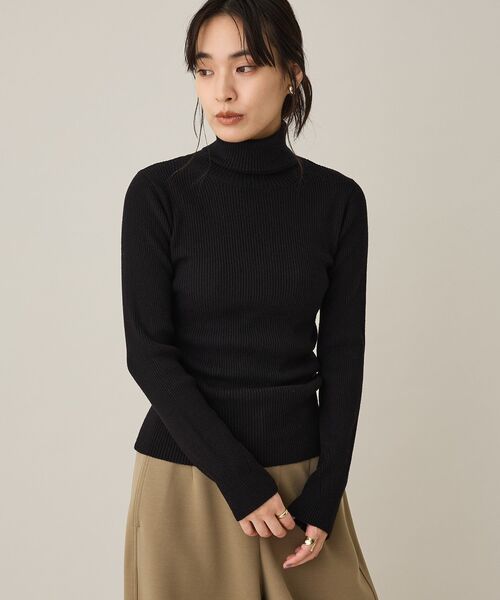 CRAFT STANDARD BOUTIQUE（クラフトスタンダードブティック）の「リブタートルニットプルオーバー（ニット/セーター・レディース・ブラック/ライトベージュ/ライトブルー/ライトパープル・FREE）」の2枚目の写真