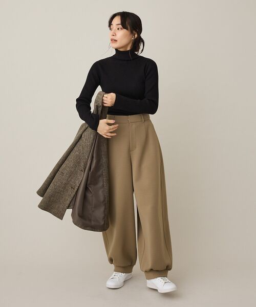 CRAFT STANDARD BOUTIQUE(クラフトスタンダードブティック)の「リブタートルニットプルオーバー(ニット/セーター・レディース・ライトパープル/ブラック/ライトベージュ/ライトブルー・FREE)」の15枚目の写真