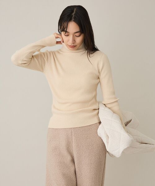 CRAFT STANDARD BOUTIQUE(クラフトスタンダードブティック)の「リブタートルニットプルオーバー(ニット/セーター・レディース・ライトパープル/ブラック/ライトベージュ/ライトブルー・FREE)」の20枚目の写真