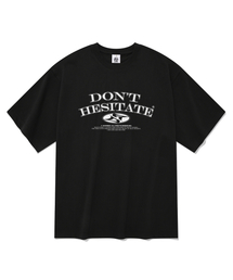 スローガン半袖Tシャツブラック