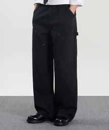 ダブルニカーペンターダイングパンツ (WASHED BLACK)