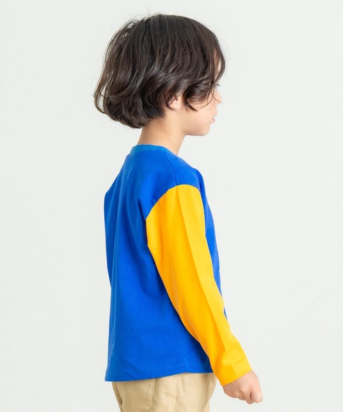 DILASH（ディラッシュ）の「乗り物アップリケ＆配色 長袖Tシャツ（Tシャツ/カットソー・キッズ・オフホワイト/ブルー・80/90/100/110/120）」の3枚目の写真