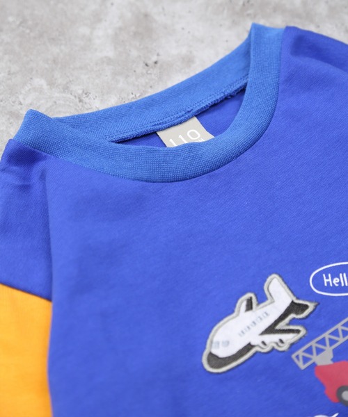 DILASH（ディラッシュ）の「乗り物アップリケ＆配色 長袖Tシャツ（Tシャツ/カットソー・キッズ・オフホワイト/ブルー・80/90/100/110/120）」の7枚目の写真