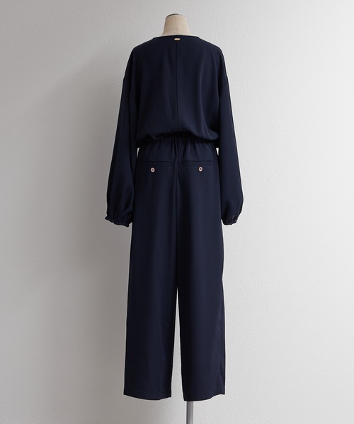 PUAL CE CIN（ピュアルセシン）の「キレイ見えオールインワン（つなぎ/オールインワン・レディース・ネイビー/ブラック・FREE）」の4枚目の写真