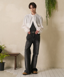 FDR（エフディーアール）の「Mans Vintage Flare Fit Denim Jeans Black（デニムパンツ）」