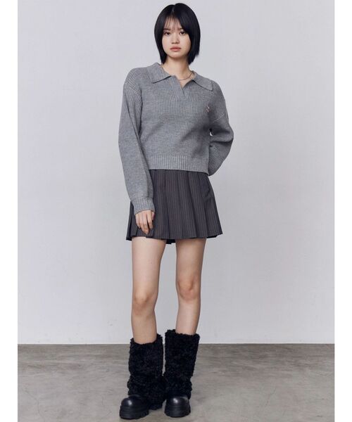 EMODA（エモダ）の「レースプリーツスカート（スカート・レディース・グレー/ベージュ・MEDIUM/SMALL）」の4枚目の写真