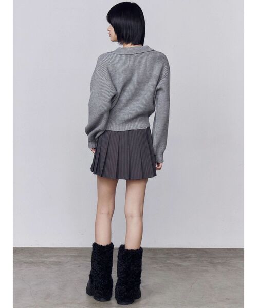 EMODA（エモダ）の「レースプリーツスカート（スカート・レディース・グレー/ベージュ・MEDIUM/SMALL）」の6枚目の写真