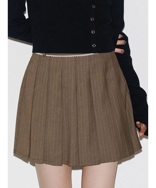 EMODA（エモダ）の「レースプリーツスカート（スカート・レディース・グレー/ベージュ・MEDIUM/SMALL）」の7枚目の写真