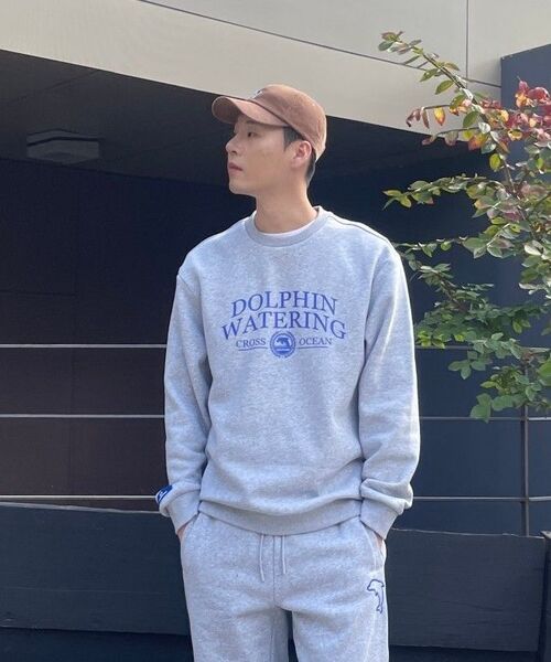 DOLPHIN WAVE APPAREL(ドルフィンウェーブアパレル)の「ドルフィンウォータリングエッセンシャル裏起毛スウェットシャツメランジグレー(スウェット・メンズ・その他・MEDIUM/LARGE/X-LARGE)」の2枚目の写真