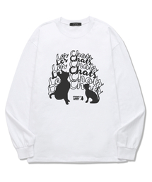 CAT CHATTING 長袖Tシャツ (WLS012) ホワイト