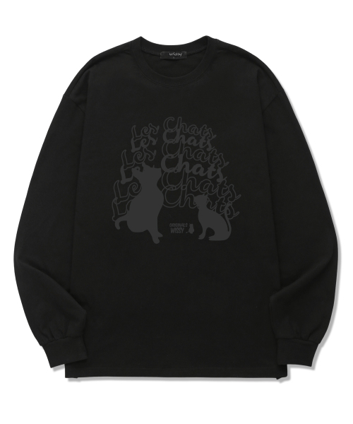 WISSY(ウィッシー)の「CAT CHATTING 長袖Tシャツ (WLS012) ホワイト(Tシャツ/カットソー・レディース・その他・SMALL/MEDIUM/LARGE/X-LARGE/XX-LARGE)」の3枚目の写真