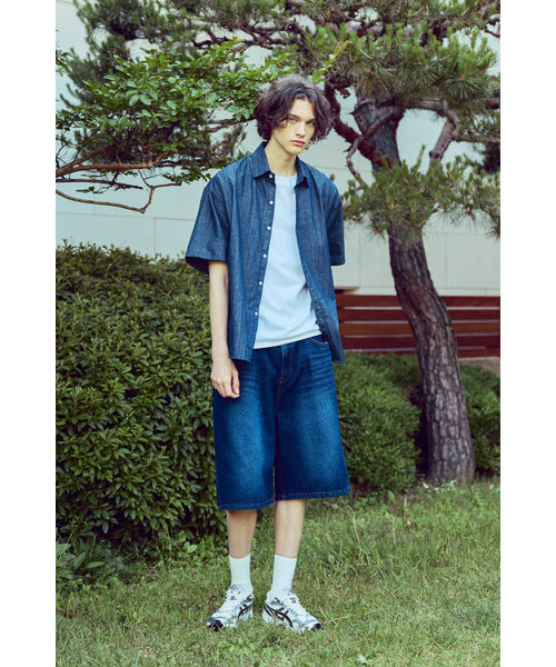 WHOLOVESART(フーラブズアート)の「wide bermuda denim pants deep blue(その他パンツ・メンズ・その他・LARGE/X-LARGE)」の4枚目の写真