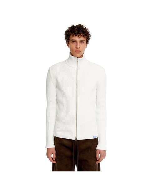 MEN SLIM-FIT ZIP-UP SWEATER - WHITE 【公式通販】