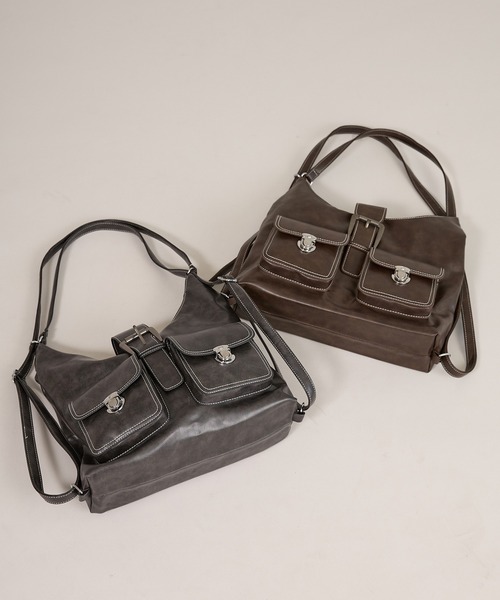 apres jour mignon（アプレジュールミニョン）の「【apresjour mignon×ARIAZ】マルチwayバッグ（ハンドバッグ・レディース・ダークブラウン/ブラック・ONESIZE）」の3枚目の写真