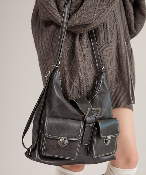 apres jour mignon（アプレジュールミニョン）の「【apresjour mignon×ARIAZ】マルチwayバッグ（ハンドバッグ・レディース・ダークブラウン/ブラック・ONESIZE）」の10枚目の写真