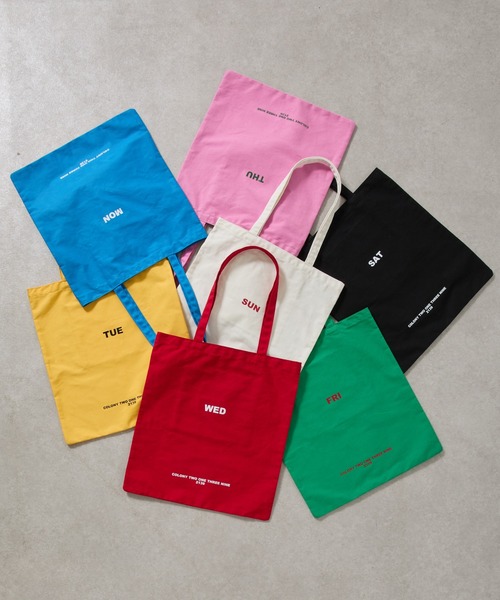 COLONY 2139(コロニートゥーワンスリーナイン)の「7デイズキャンバストートバッグ(トートバッグ・レディース・ピンク/レッド/グリーン/イエロー/ホワイト/ブラック/ブルー・FREE)」の22枚目の写真