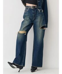 EVRIS | カットアウトハイウエストワイドデニムパンツ【セットアップ着用可能】(デニムパンツ)