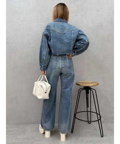EVRIS（エヴリス）の「カットアウトハイウエストワイドデニムパンツ【セットアップ着用可能】（デニムパンツ・レディース・インディゴブルー/グレー/ブルー・SMALL/MEDIUM）」の21枚目の写真