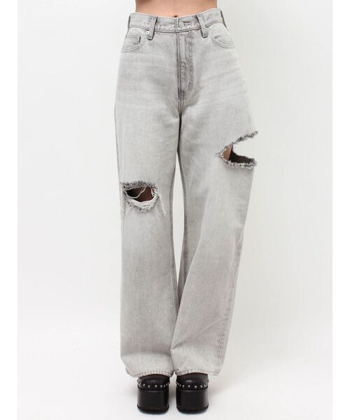 EVRIS(エヴリス)の「カットアウトハイウエストワイドデニムパンツ【セットアップ着用可能】(デニムパンツ・レディース・インディゴブルー/グレー/ブルー・SMALL/MEDIUM)」の21枚目の写真