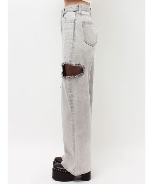EVRIS(エヴリス)の「カットアウトハイウエストワイドデニムパンツ【セットアップ着用可能】(デニムパンツ・レディース・インディゴブルー/グレー/ブルー・SMALL/MEDIUM)」の22枚目の写真