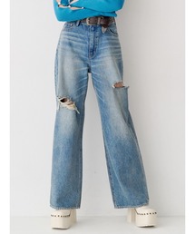 EVRIS（エヴリス）の「カットアウトハイウエストワイドデニムパンツ【セットアップ着用可能】（デニムパンツ）」