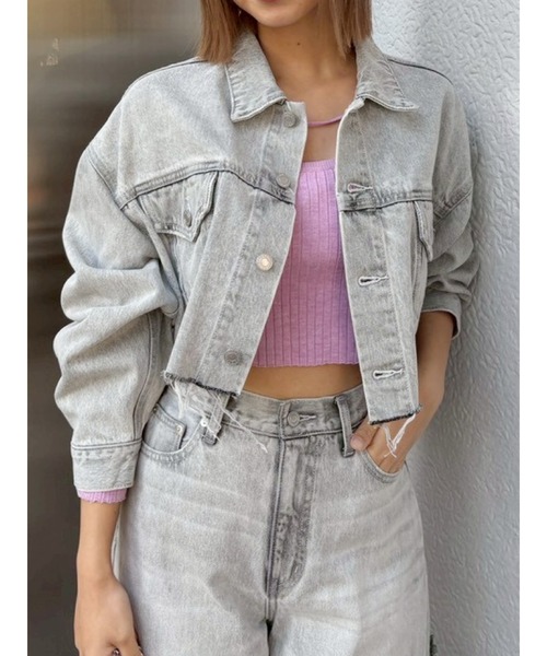 EVRIS（エヴリス）の「カットアウトハイウエストワイドデニムパンツ【セットアップ着用可能】（デニムパンツ・レディース・インディゴブルー/グレー/ブルー・SMALL/MEDIUM）」の6枚目の写真