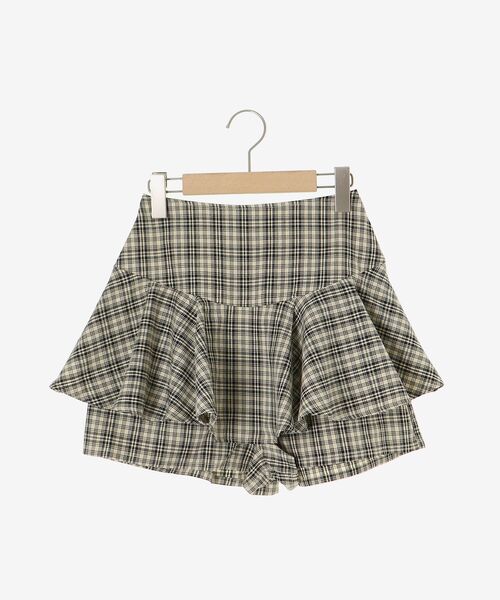 MAJESTIC LEGON（マジェスティックレゴン）の「レイヤードライクフレアショートスカパン（その他パンツ・レディース・ホワイト系その他2/ブラック系その他/ベージュ系その他2・MEDIUM）」の4枚目の写真