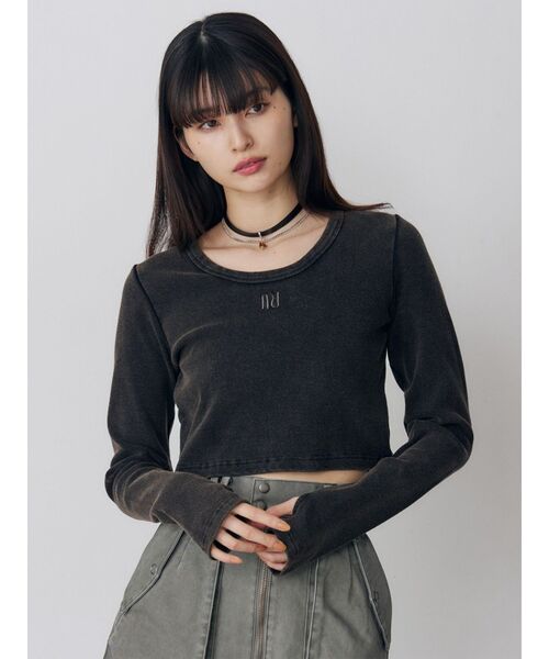 MURUA(ムルーア)の「MUロゴトップス(Tシャツ/カットソー・レディース・ピンク/ホワイト/ブラック・FREE)」の4枚目の写真