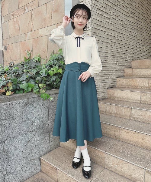 F i.n.t(フィント)の「【3サイズ展開】コルセットベルト2wayフレアースカート/fint フィント(スカート・レディース・ネイビー/ブルーグリーン/レッド系その他・1/2/3)」の10枚目の写真