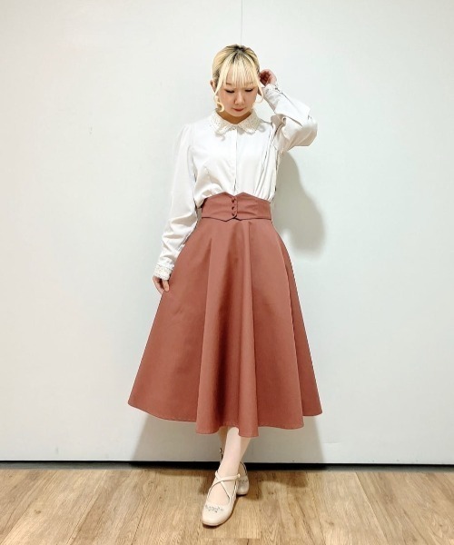 F.i.n.t♡ブラウス＆プルオーバー＋スカート♡コーデセット F i.n.t（フィント） スカート 「3サイズ展開」コルセットベルト2way